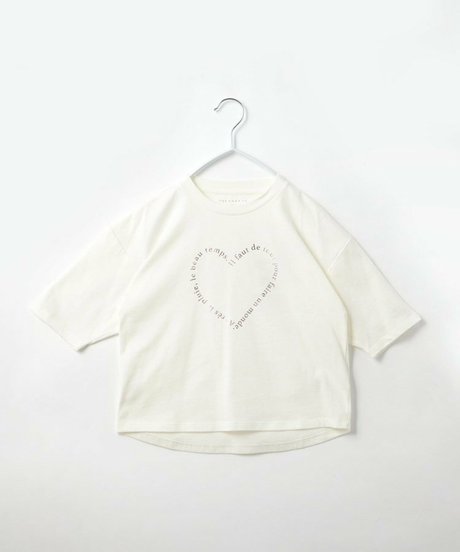 【110-150】オーガニックコットン七分袖Tシャツ